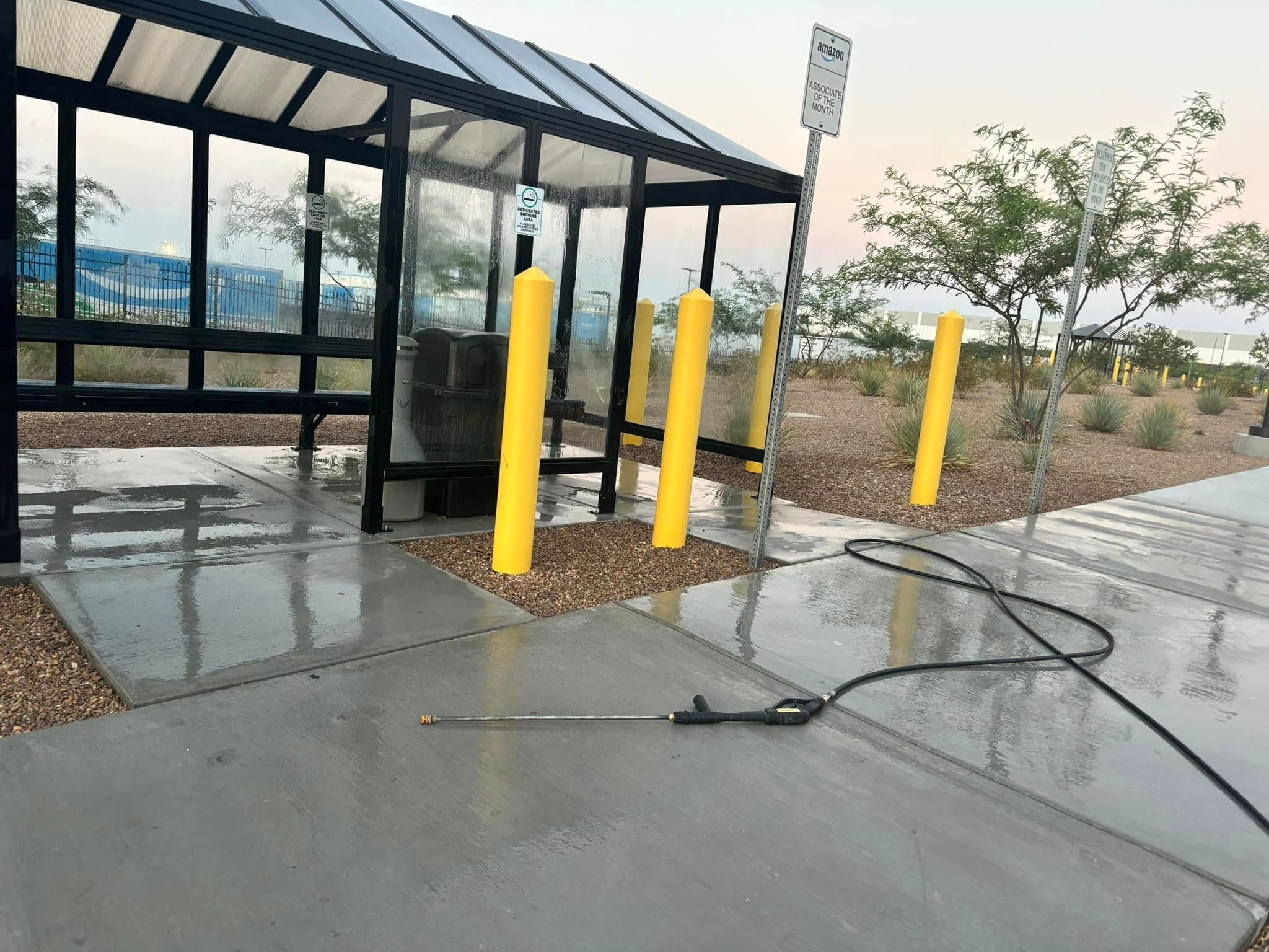 Concrete pad cleaning