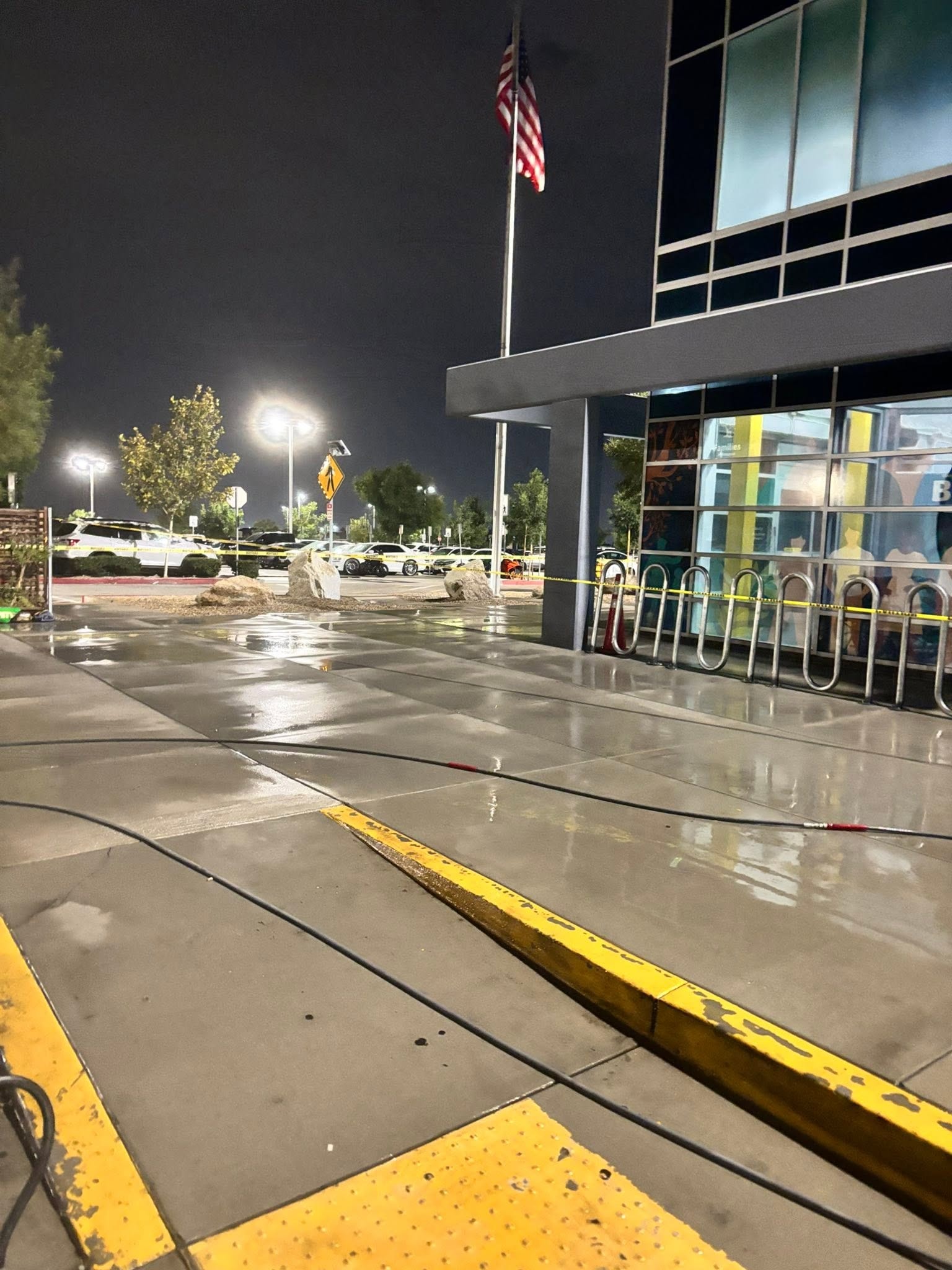 Commercial entrance after wash